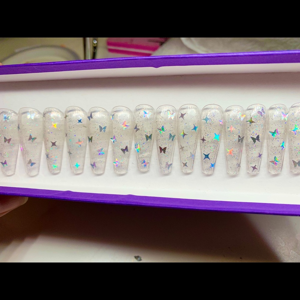 Butterfly 🦋 holographic nails